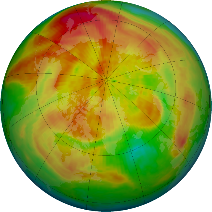 Arctic ozone map for 09 April 2004